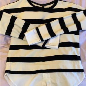 Jcrew Cream&black shirt with faux blouse under